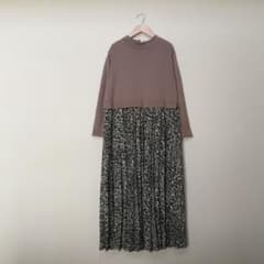 ルカレディーラックルカ　ワンピース　レオパード柄　ドッキングワンピース　切り替え