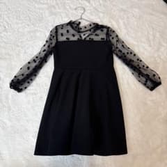 キッズ ドレス ブラック ドット シースルーのサムネイル