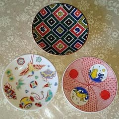 売り切れました☆九谷焼 豆皿 ３枚セット 送料込のサムネイル