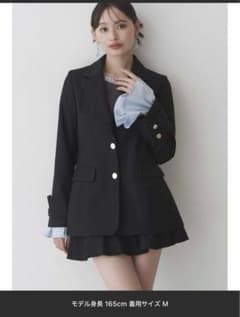 【セット】フィットアンドフレアジャケット、バックジップミニマーメイドスカパンのサムネイル