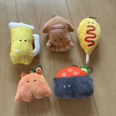 食べ物デザインのぬいぐるみマスコットセットのサムネイル