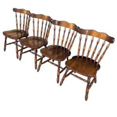 飛騨産業 ダイニングチェア ダークブラウン アンティーク 2脚セット①