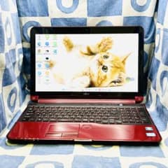 快速SSD256G☆i7☆大人気赤ノートパソコン♪カメラ&ブルーレイ！Win11