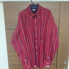 トミーヒルフィガー 90s人気カラー刺繍ロゴビッグサイズBDチノシャツのサムネイル