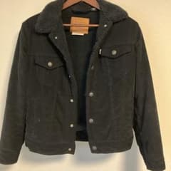 Levi's Premium コーデュロイ ボアジャケット ブラック Sのサムネイル