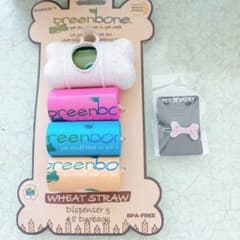 greenbone Toilet Bag Dispenser and Pet Jewelry Set (Hair Clips)