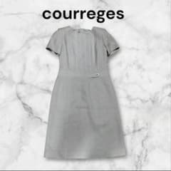 美品】クレージュ ライトブルー ひざ丈ワンピース チェック 店舗