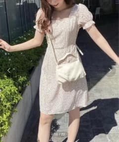 Mayree フラワーパフスリーブワンピ