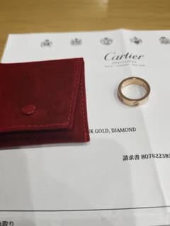 美品 カルティエ ラブリング 54 ピンクゴールド 3P ダイヤ 9.0g pg