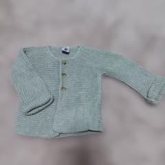 PETIT BATEAU ライトグレー ニットカーディガンのサムネイル