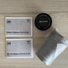 ラッピングクロス付き　オリンパスレンズ　40-150mm 14-42mm 2点のサムネイル