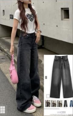 GRL ハイウエストワイドデニムパンツ　cu511のサムネイル