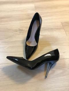 (ちいさん専用))ポインテッドトゥパンプス 10cm ヒール(ブラック)のサムネイル