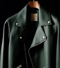 TOMORROWLAND × DENIMラムレザー　ライダース　グリーン　48Lのサムネイル