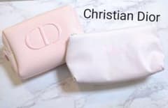 非売品☆Christian Dior　ポーチ2点セット　小物入れ　ピンクホワイトのサムネイル