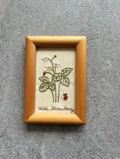 青木和子さんデザインキット⭐︎刺繍ワイルドストロベリーイチゴ額ビーズのサムネイル
