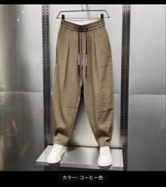 新品未使用　メンズ ワイドパンツ イージーパンツ コーヒー色のサムネイル