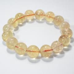 極上大玉✨非加熱 シトリン ブレスレット 12mm 虹入り 金運お守り 781 