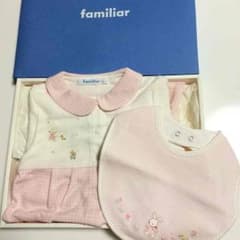 新品未使用☆ファミリア 女の子 カバーオール＆スタイセット☆のサムネイル