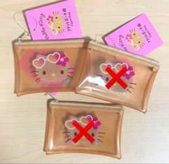 ハローキティ 日焼けキティ　フラットポーチ　S　ダイソー　セリア 1個のサムネイル