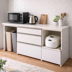パモウナ 国産キッチンカウンター160 美品 ソフトクローズ レンジ台