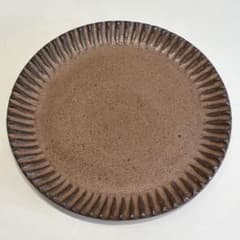 小澤基晴 8寸 24cm ブロンズ しのぎ 皿のサムネイル