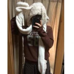 うさ耳♡手袋付きフードマフラーのサムネイル
