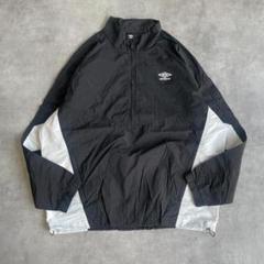 UMBRO アンブロ ナイロンジャケット 古着 ロゴ 黒 白 XL 13536