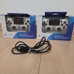 PS4 DualShock4 グレイシャーホワイト ×2 コード付きのサムネイル