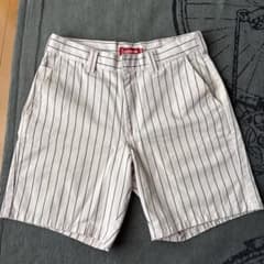 supreme ストライプワークショーツ - メルカリ