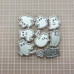 【オーダー用】 ハロウィン① オバケとシマエナガ 誕生日 カッティングダイ オーダー用】 ハロウィン① オバケとシマエナガ 誕生日