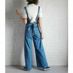 デニムバックリボンサロペット ニットセットのサムネイル