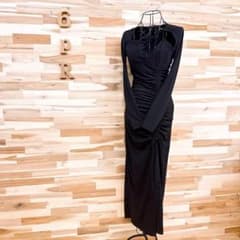 希少【ザラ】カットアウト アシンメトリー ロング ドレス ワンピース