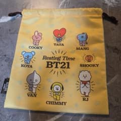 【新品未使用】BT21 巾着 ポーチ レスティングタイム 公式グッズのサムネイル