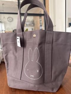 【新品タグ付き】miffy ミッフィー トートバッグ M グレー 刺繍キャンバスのサムネイル
