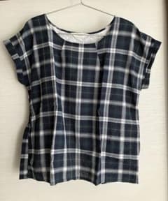 チェック柄 半袖ブラウス L バックデザインのサムネイル
