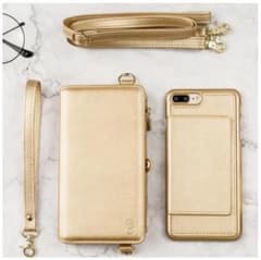 クー様専用iPhone7/8 ゴールド ミニバック風お財布 ファスナーのサムネイル