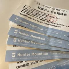 ハンターマウンテン紅葉ゴンドラ招待券 5枚セットのサムネイル