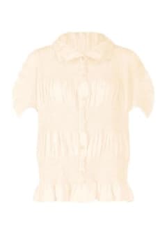 me ISSEYMIYAKE SHRINK STRIPE シュリンク　ブラウス me ISSEYMIYAKE SHRINK STRIPE シュリンク ブラウス - メルカリ