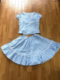 mezzo piano 水色チェック柄 セット140のサムネイル