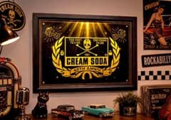CREAM SODA 45周年 ロカビリー クリームソーダ 額付きポスター - メルカリ