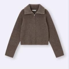 【GU】ネップハーフジップニットプルオーバーのサムネイル