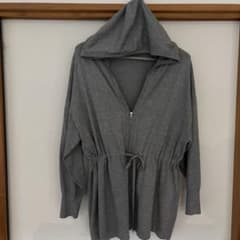 theory luxe ロゴプリントライトグレーフード付きダブルジップパーカー theory luxe ジップアップパーカー グレー - メルカリ