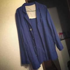メンズ コート 古着 青 ジーンズのサムネイル