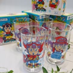 Dr.スランプ アラレちゃん グラス 4箱　三ツ矢サイダーノベルティ　レトロのサムネイル