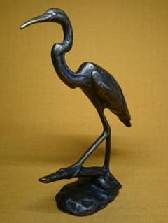【美品】鳥　鶴　銅製　ブロンズ像　Nelles　置物　工芸品　美術品　A3093 美品】鳥 鶴 銅製 ブロンズ像 Nelles 置物 工芸品 美術品 A3093 - メルカリ