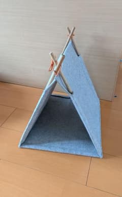 フェルト テント型猫ハウス グレーのサムネイル