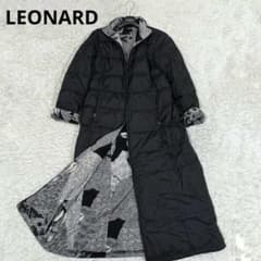 レオナールスポーツ リバーシブル ロングダウンコート 花柄 Lサイズ