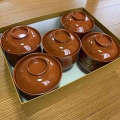 蓋付き椀 5客セット 漆器 流水文様 蓋付き椀 5客セット 漆器 - メルカリ