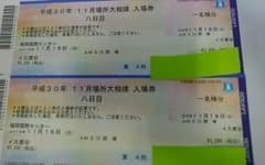 定価以下　大相撲11月場所　11/18 イスB席 2枚 ペア 　相撲 チケットのサムネイル
